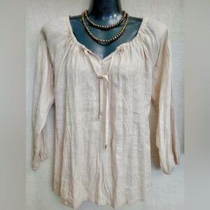 Apt. 9 Women's Light Sand Peasant Blouse